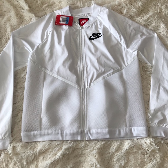 Nike wind breaker white mesh running jacket - Picture 1 of 3
